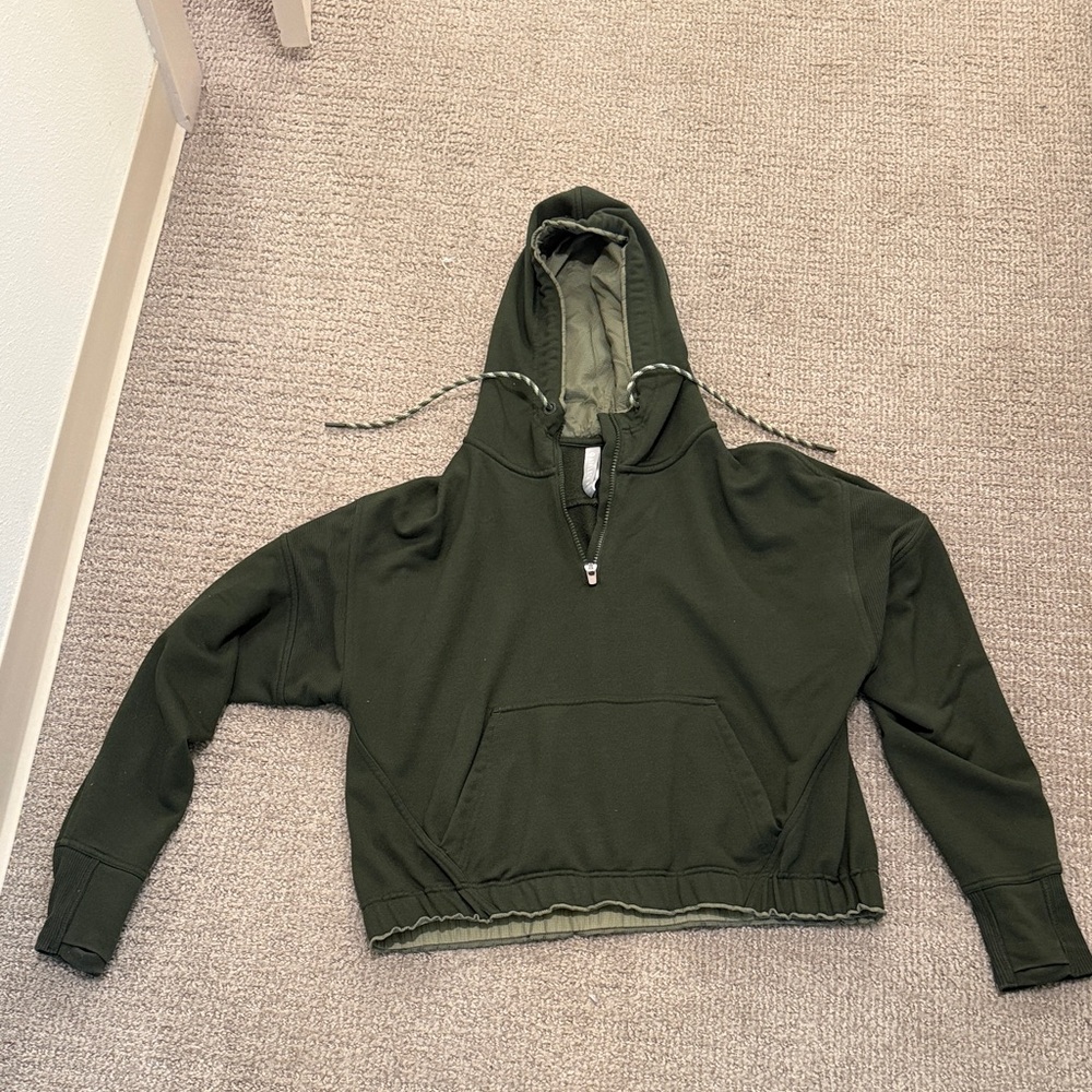Dark Green Hoodie with Front Pocket